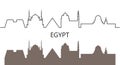 Egypt logo. Isolated Egyptian architecture on white background